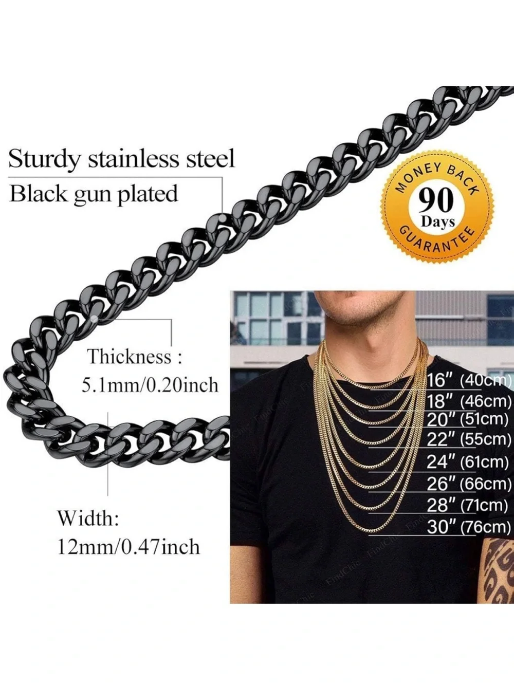 Black Cuban Link Men's Necklace